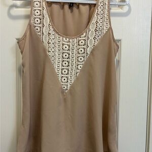 Maurices Tan Asymmetrical Embellished Tank Top